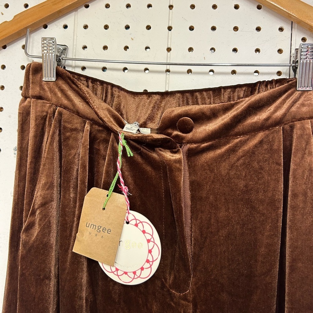 Umgee Chocolate Velvet Wide-Leg Pants - Picture 8 of 8